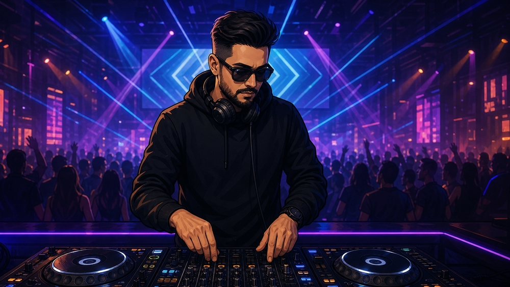 Neon DJ Masterkeeping the Crowd Alive wallpaper