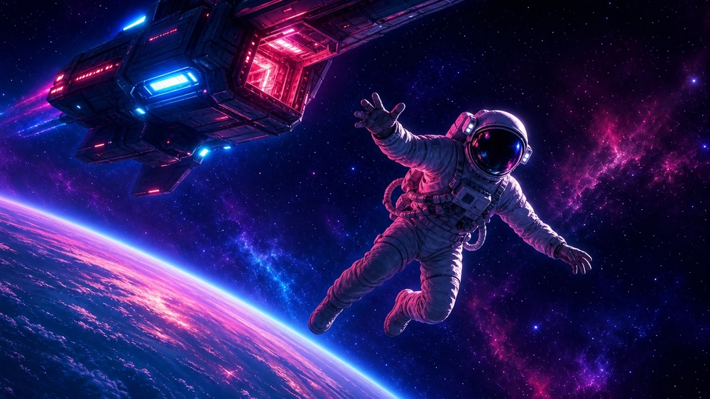 Neon Drift Beyond Earth wallpaper