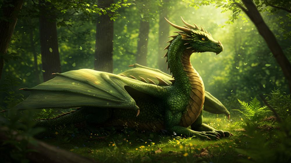 Emerald Guardian of the Enchanted Forest wallpaper