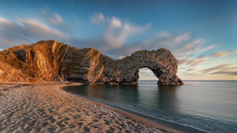 Durdle Door Sunset on the Jurassic Coast wallpaper