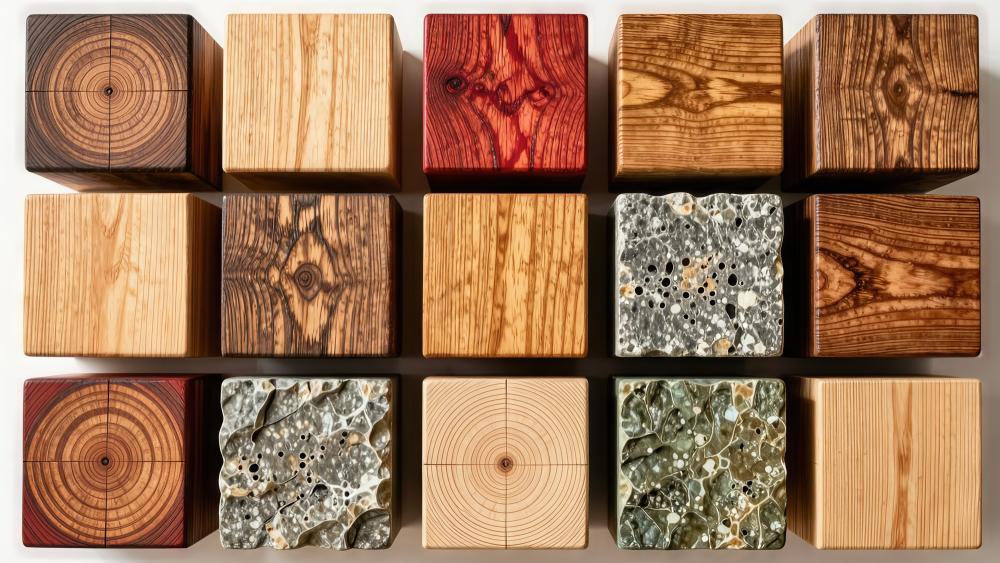 Geometric Wood Texture Mosaic wallpaper