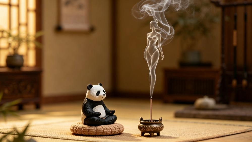 Tiny Panda Zen Meditation wallpaper