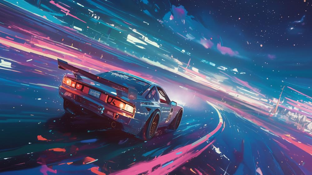 Vibrant Anime Car wallpaper