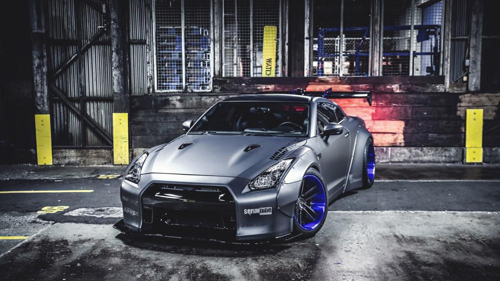 Aggressive Silver Nissan GT R Street Beast wallpaper