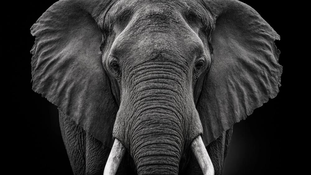 Monochrome Elephant wallpaper
