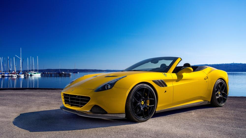 Luxury Yellow Ferrari California T wallpaper