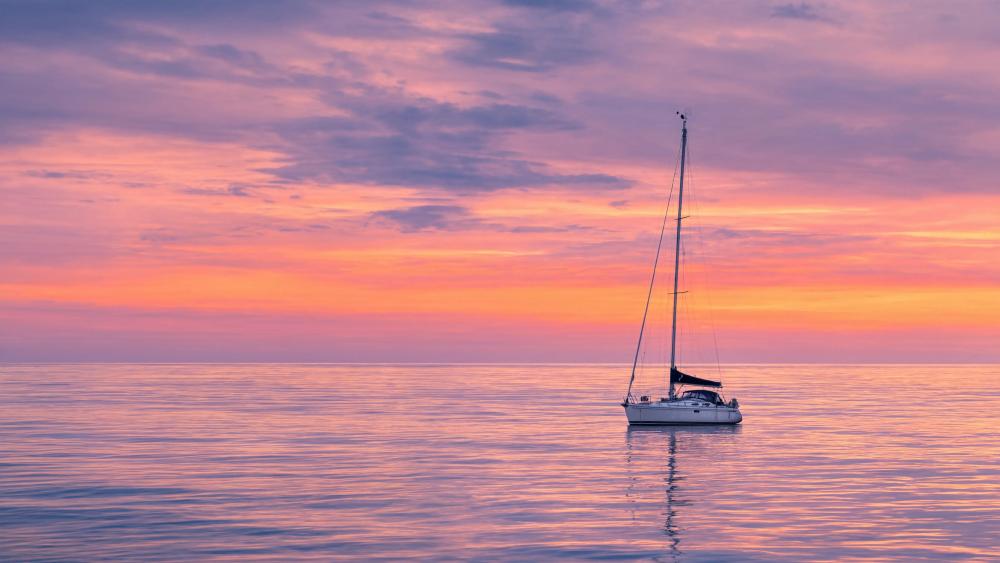 Sail;boat At Dawn wallpaper