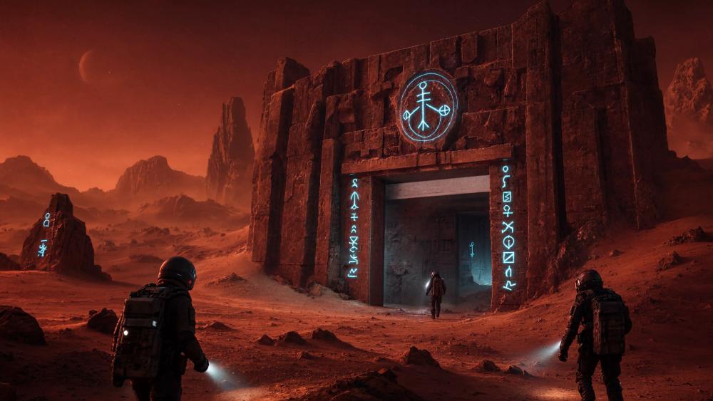 Ancient Alien Runic Gateway wallpaper