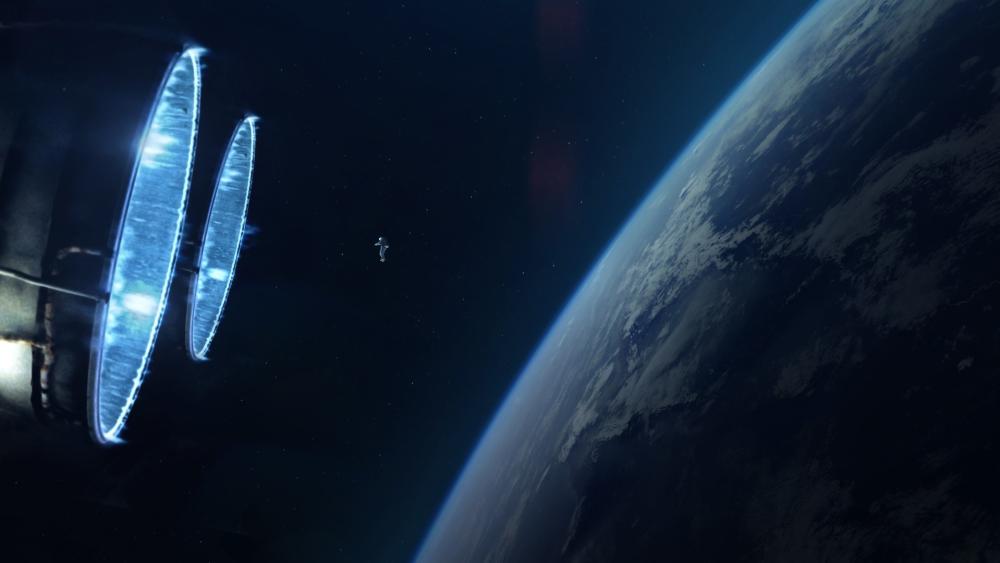 Orbital Gateway Above a Silent World wallpaper