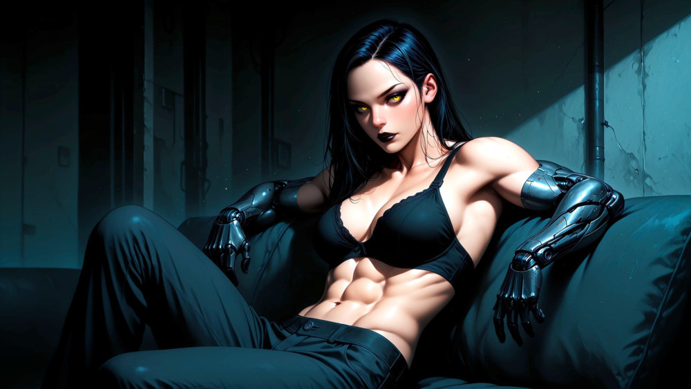 Cyber Noir Cyborg wallpaper