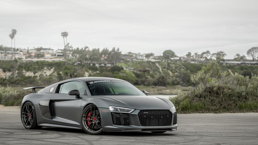 Audi R8 V10 Silver Supercar wallpaper