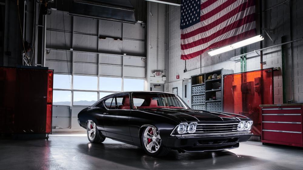 Muscle Power Black Chevrolet Chevelle Classic wallpaper