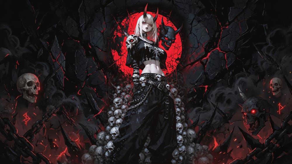 Crimson Moon Demoness wallpaper