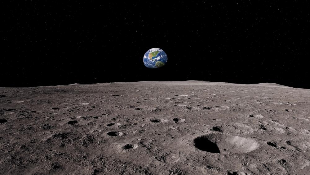 Earth From The Moon's Far Side wallpaper