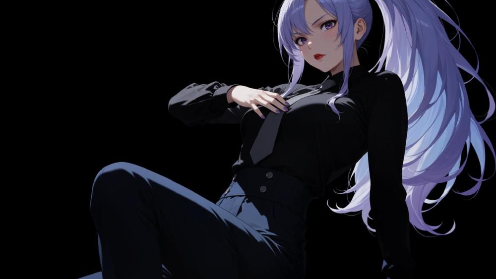 Silver Haired Anime Elegance wallpaper