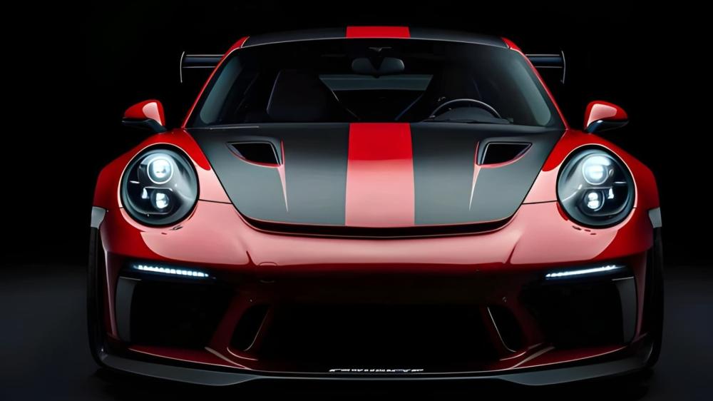 Aggressive Red Porsche GT3 RS wallpaper