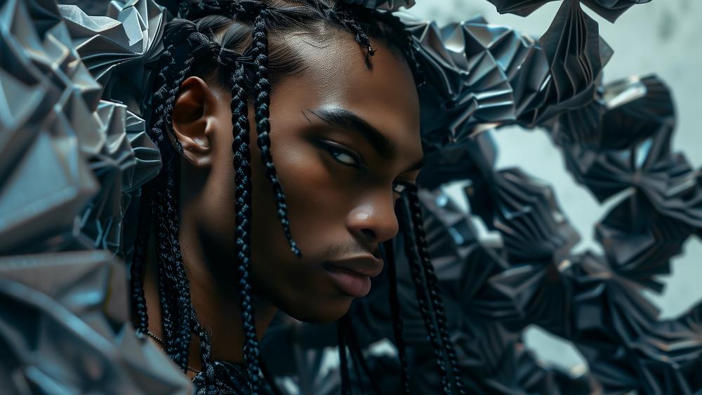 Modern Braided Portrait wallpaper