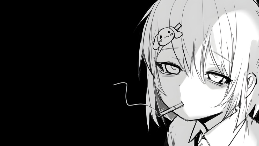 Melancholy Smoke in Monochrome wallpaper