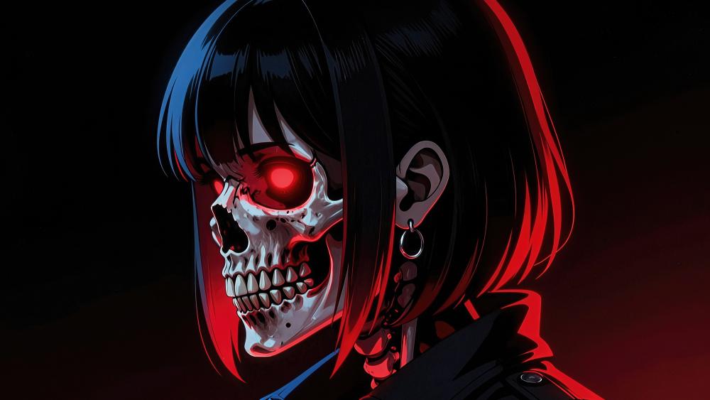 Demonic Anime Skull Glow wallpaper