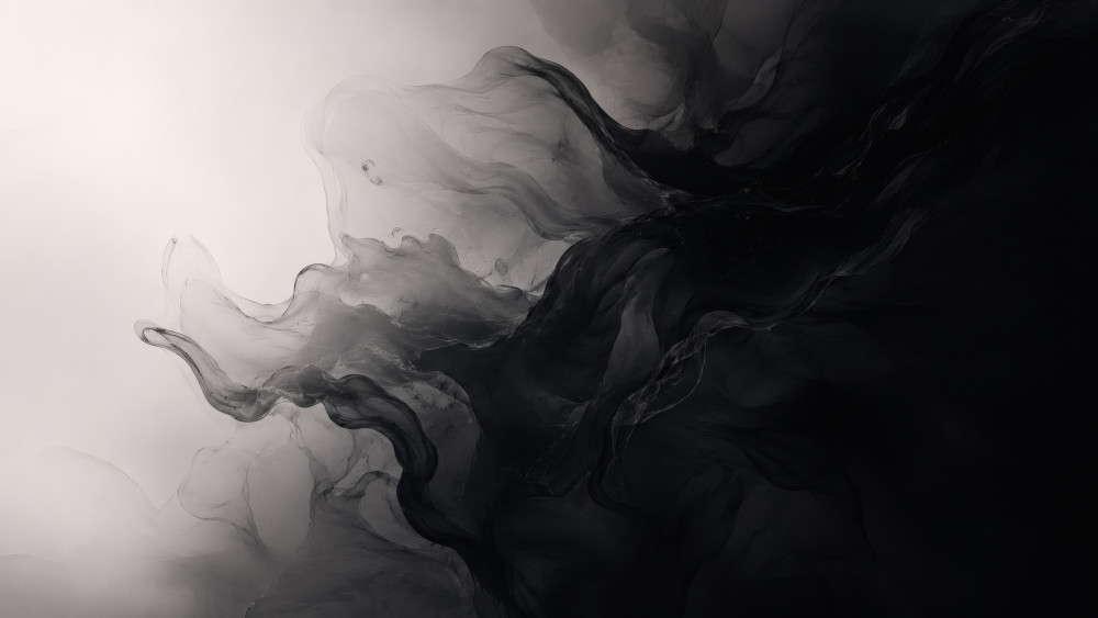 Monochrome Smoke Flow wallpaper
