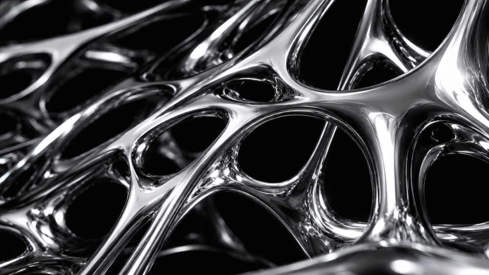 Chrome Fluid Abstraction wallpaper