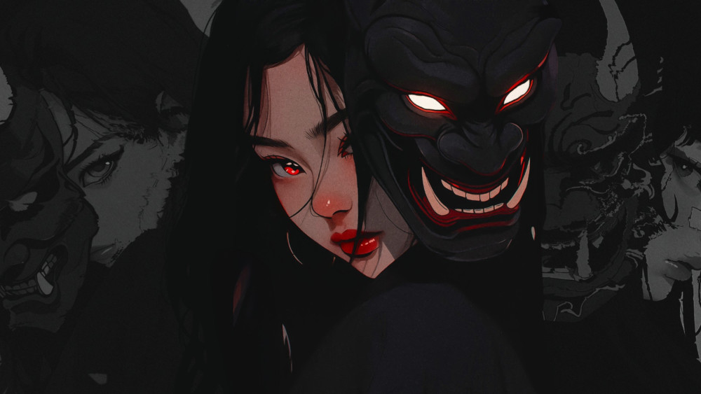 Dark Oni Spirit Portrait wallpaper