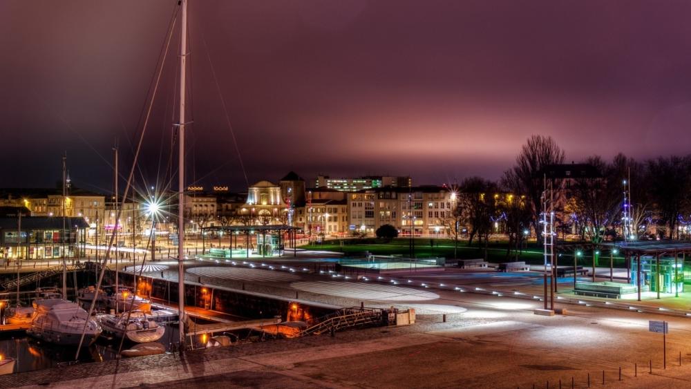 La Rochelle Harbor Lights wallpaper