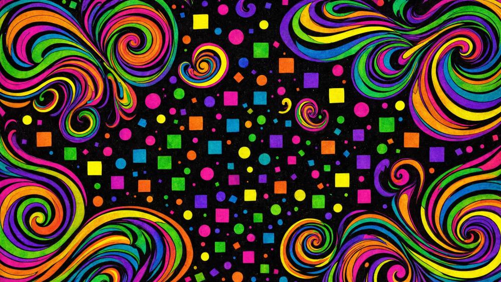 Neon Confetti Swirl Burst wallpaper
