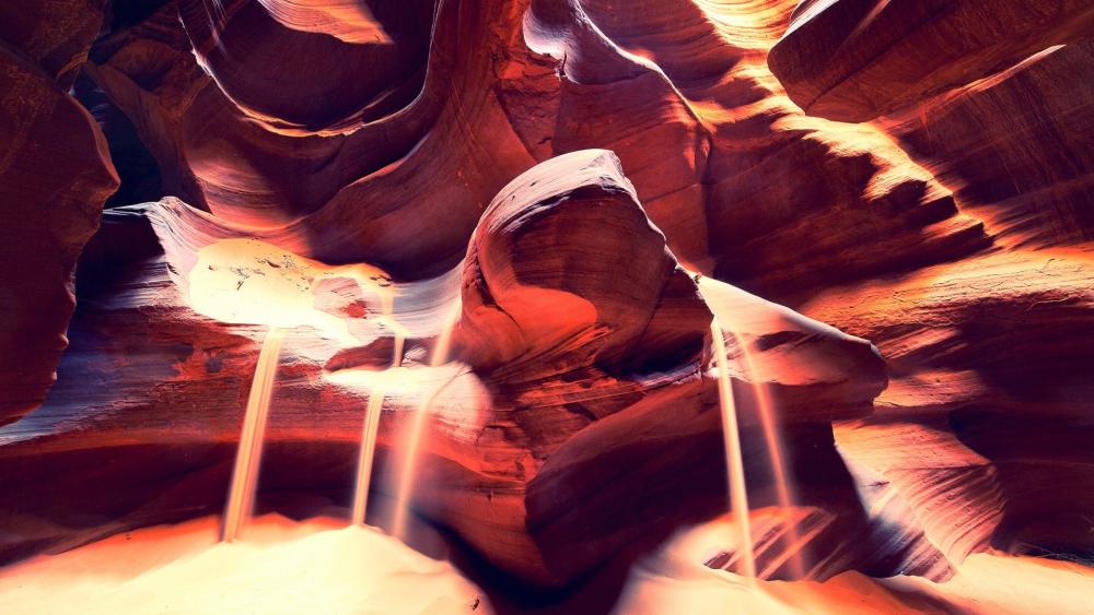 Sunlit Antelope Canyon Glow wallpaper