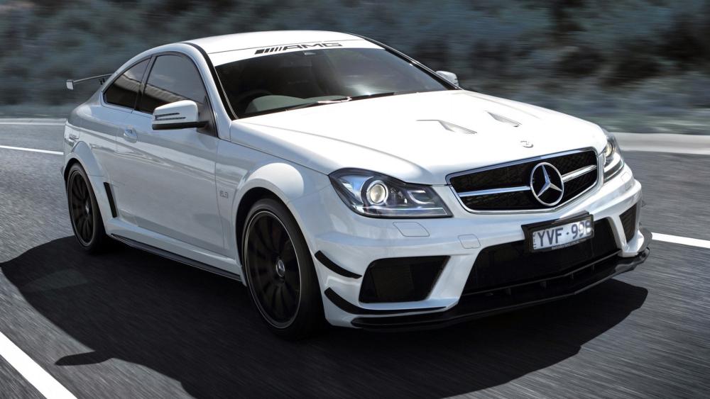 Mercedes Benz C63 AMG Coupe in Motion wallpaper