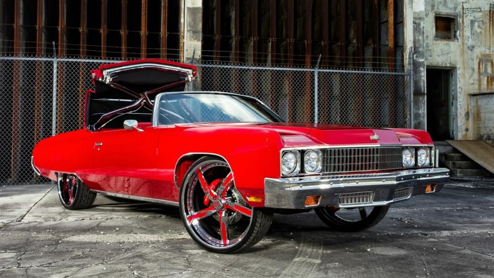 Classic Red Lowrider Chevrolet Caprice wallpaper