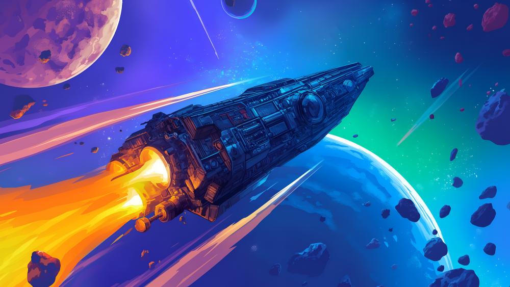 Galactic Voyage Through Distant Worlds wallpaper