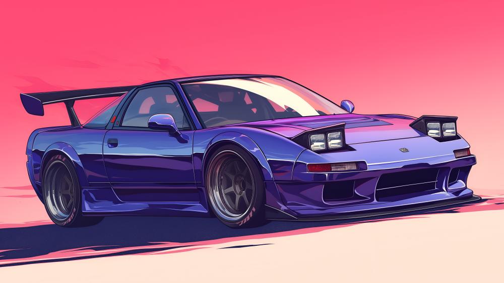 Retro Synthwave Honda NSX wallpaper