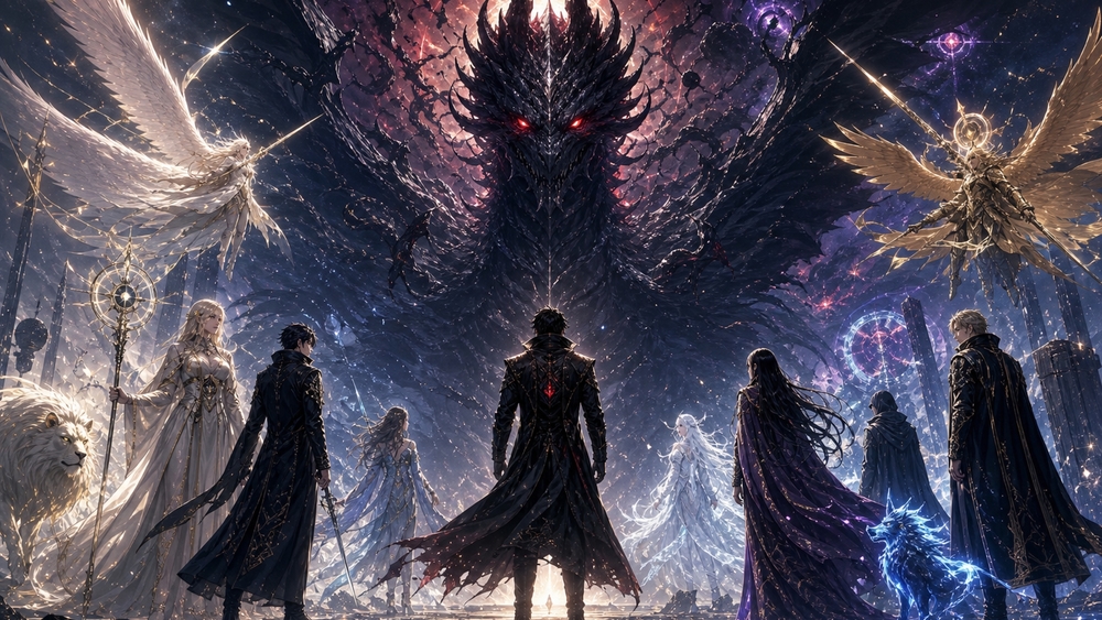 Celestial War Against the Shadow Dragon wallpaper