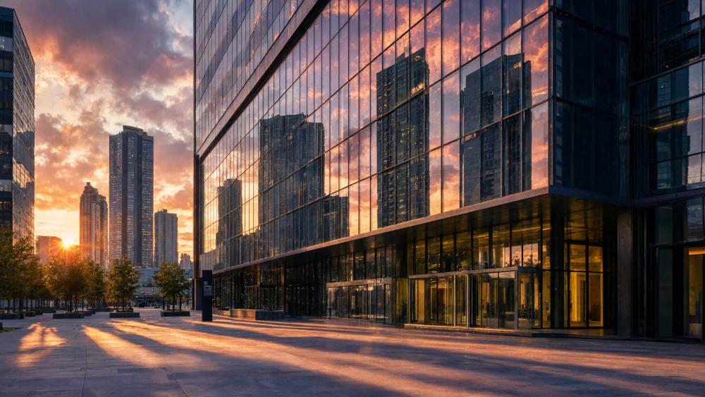 Glass Tower Sunset wallpaper
