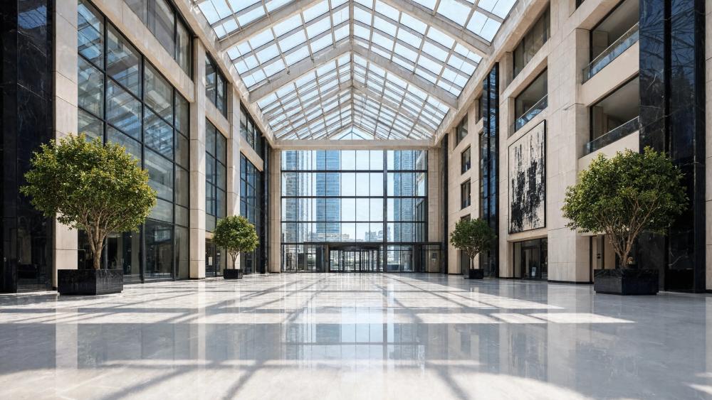 Atrium Grid Shadows wallpaper