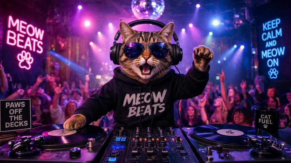 Cat DJ wallpaper
