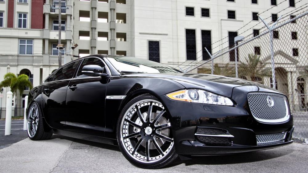 Black Jaguar XJL Street Elegance wallpaper