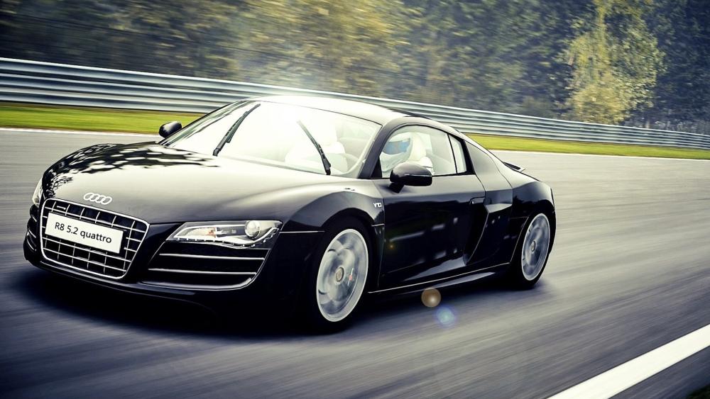 Black Audi R8 Speed Blur wallpaper