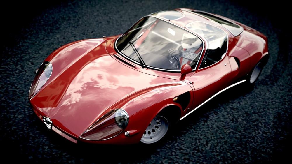 Classic Red Alfa Romeo Stradale wallpaper