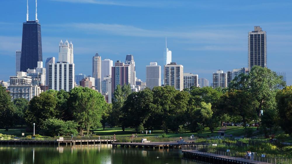 Lincoln Park Skyline Serenity wallpaper