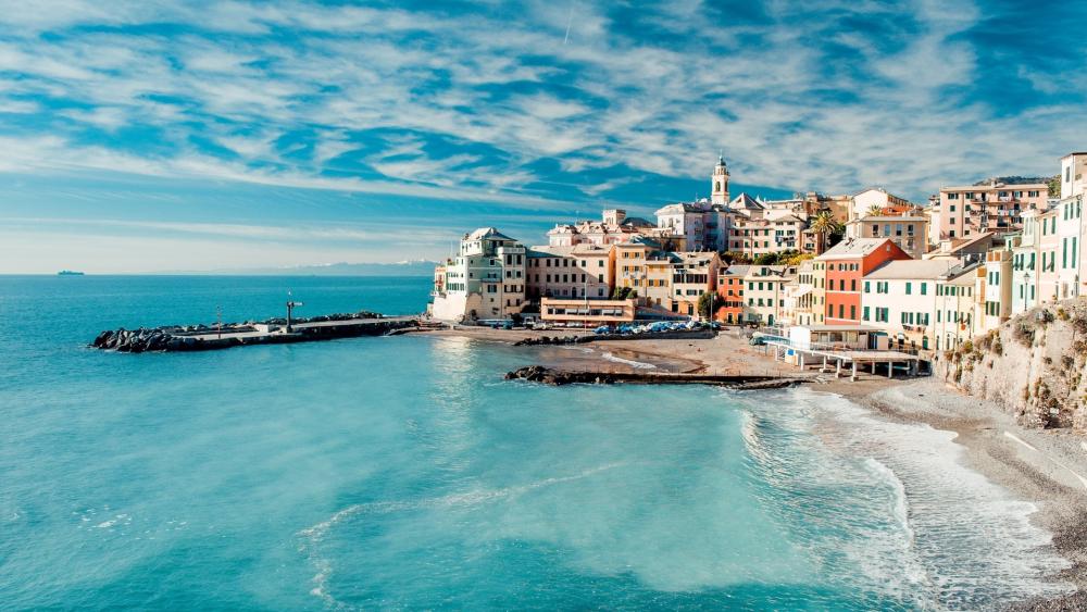 Sunlit Bogliasco Coastal Haven wallpaper