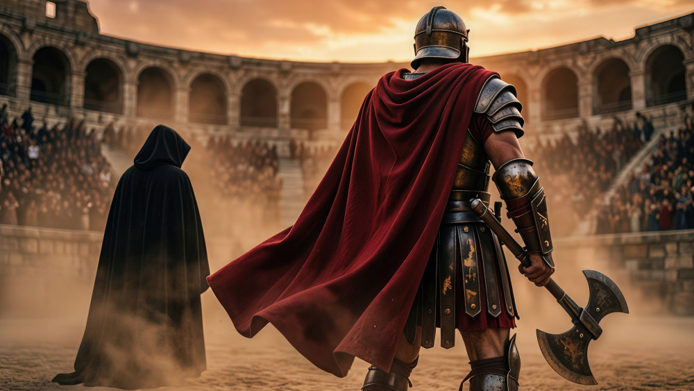 Gladiator Duel at the Ancient Colosseum wallpaper