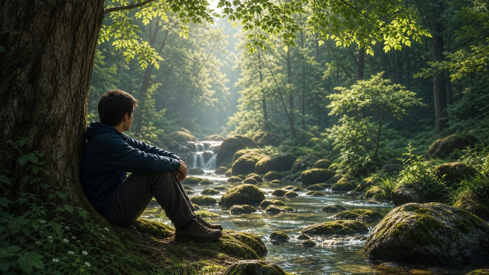 Forest Stream Solitude wallpaper