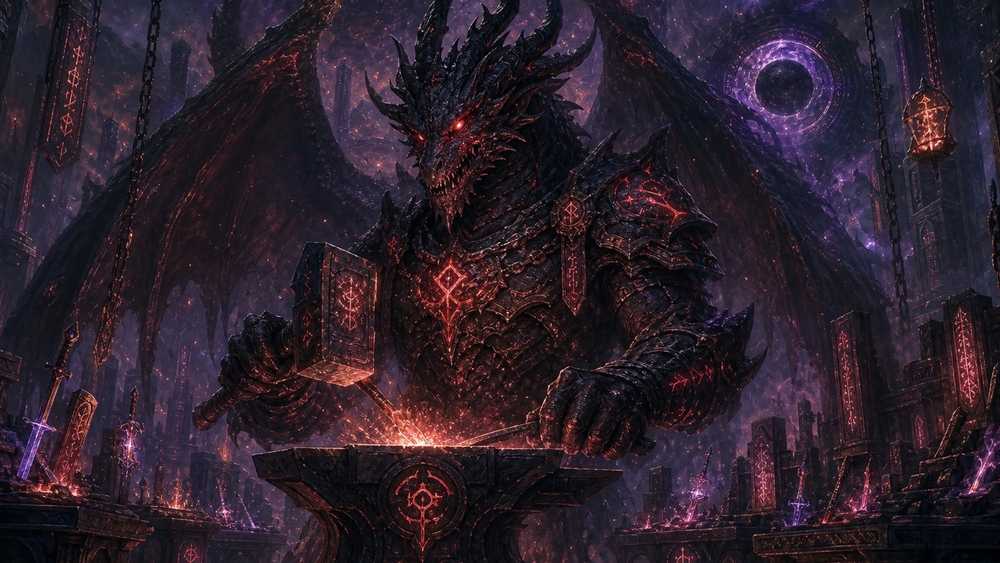 Dragon Forge of the Dark Realm wallpaper