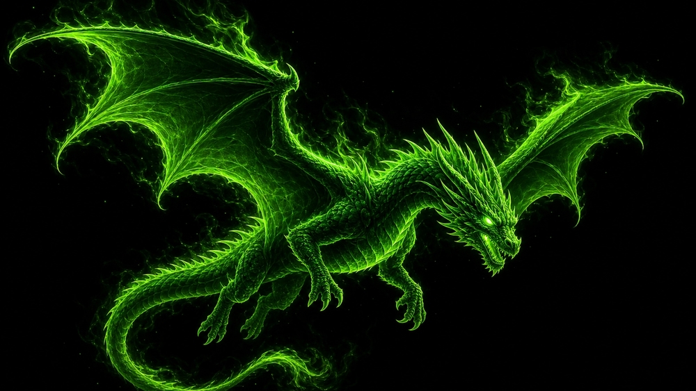 Emerald Flame Dragon wallpaper