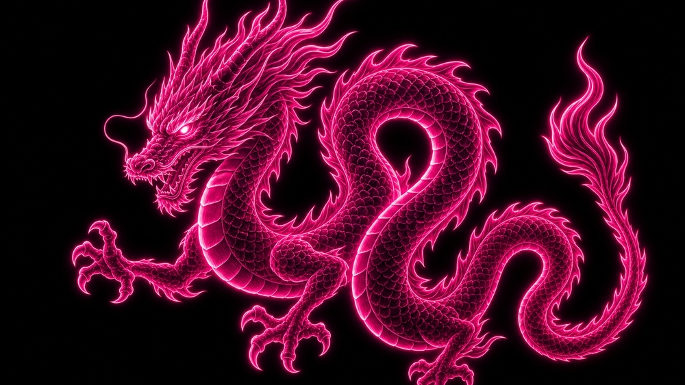 Neon Pink Dragon Spirit wallpaper