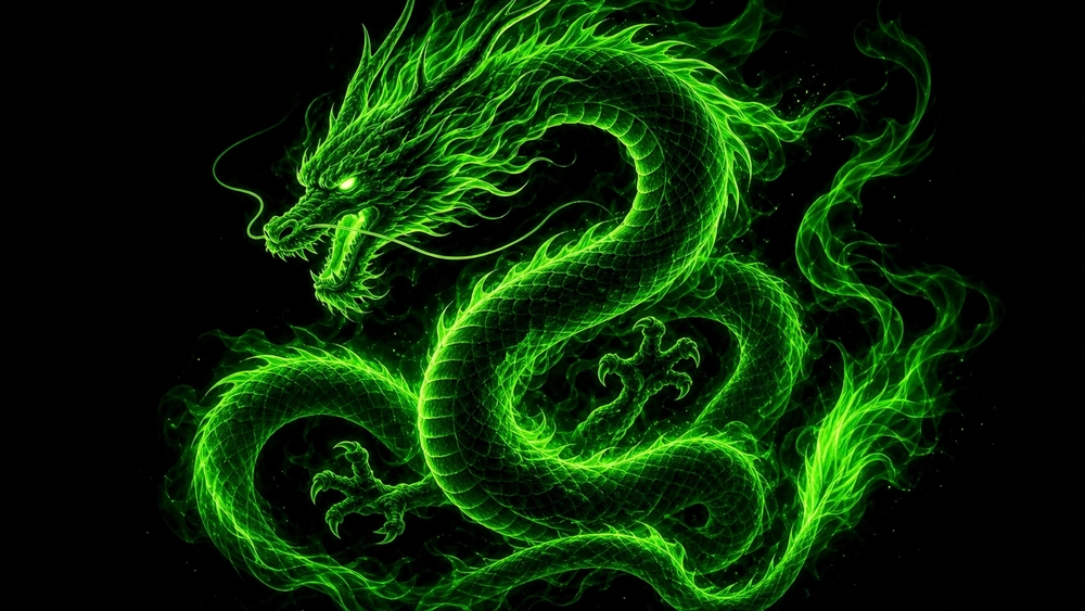 Neon Green Dragon Spirit wallpaper