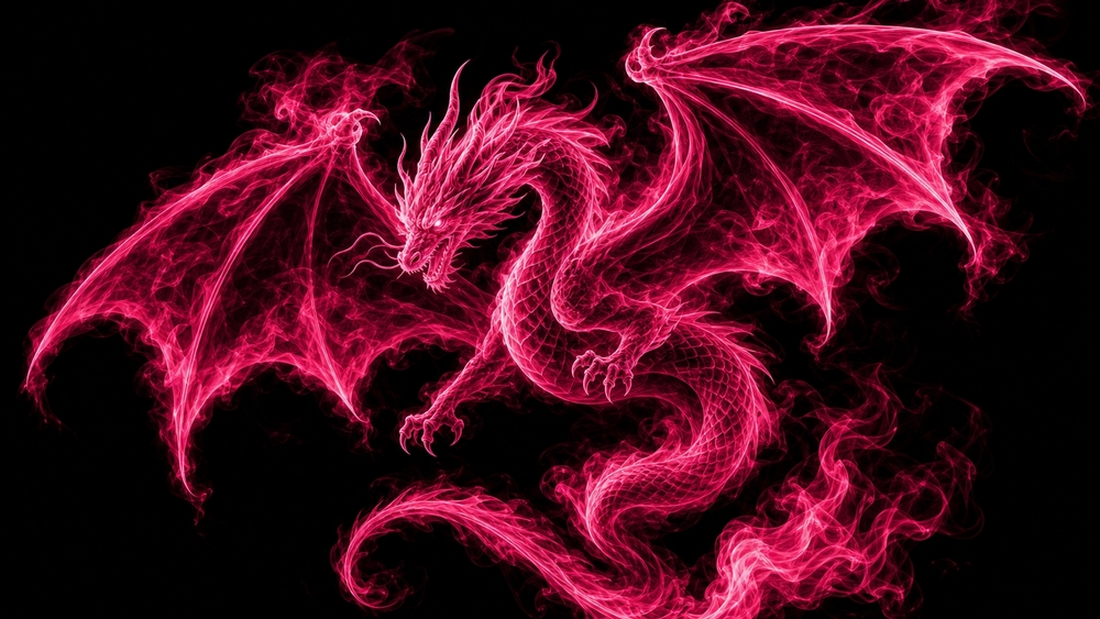 Neon Crimson Dragon wallpaper