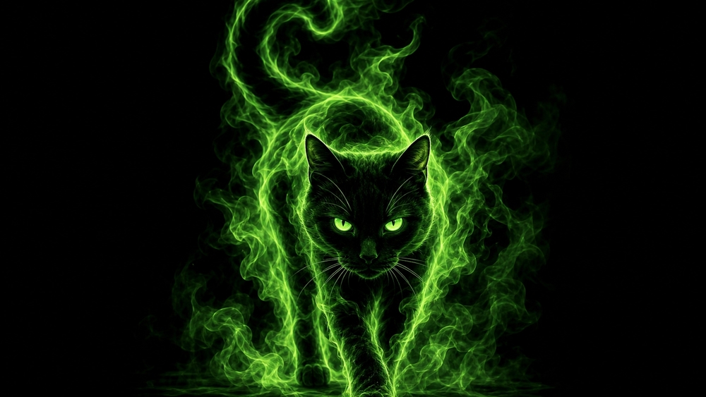 Neon Phantom Cat wallpaper